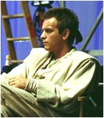 Ewan McGregor on the set